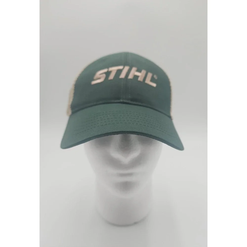 STIHL SNAP BACK OLIVE & TAN MESH SNAP BACK LOGO BASEBALL CAP‎ HAT NEW